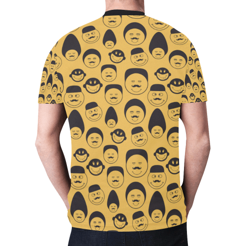 yellow emotion faces New All Over Print T-shirt for Men/Large Size (Model T45)