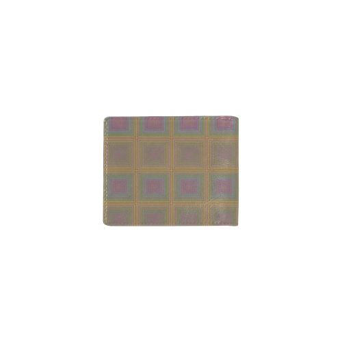 Violet brownish multicolored multiple squares Mini Bifold Wallet (Model 1674)