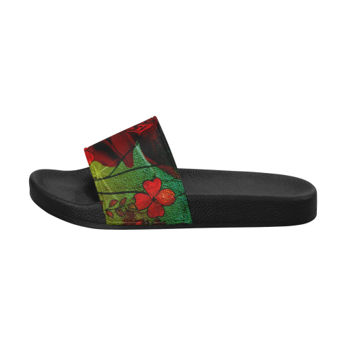 Flower power, roses Men's Slide Sandals (Model 057)
