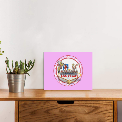 LasVegasIcons Poker Chip - Pink Photo Panel for Tabletop Display 8"x6"