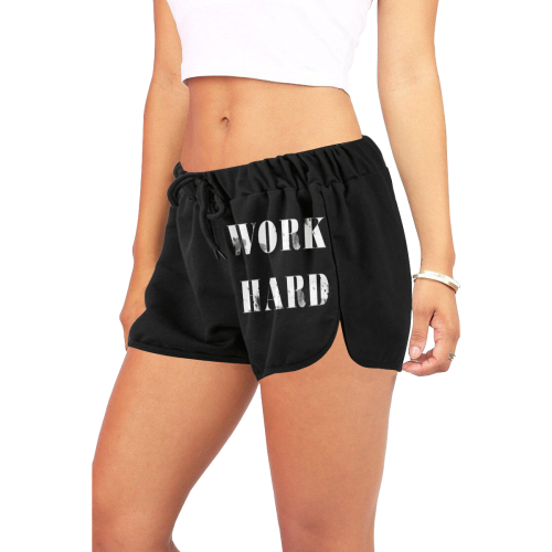 Work hard Women's All Over Print Relaxed Shorts (Model L19)