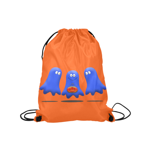 Halloween Boo Man Ghosts Medium Drawstring Bag Model 1604 (Twin Sides) 13.8"(W) * 18.1"(H)