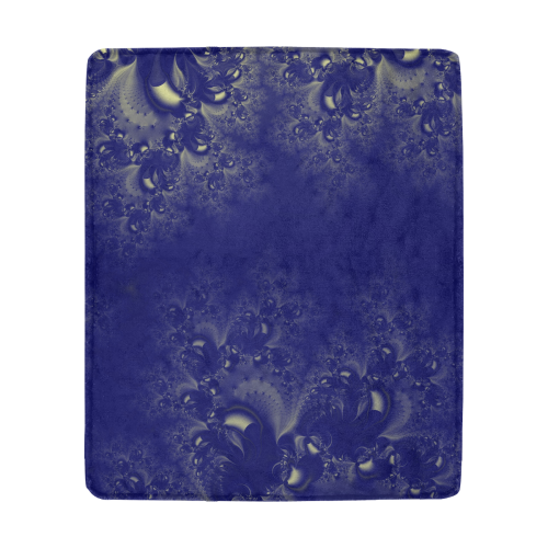 Royal Blue Frost Fractal Abstract Ultra-Soft Micro Fleece Blanket 50"x60"
