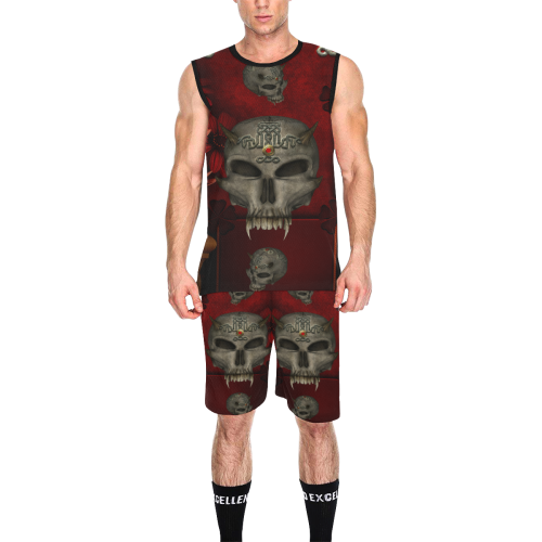 Skull with celtic knot All Over Print Basketball Uniform