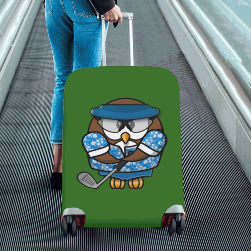 golfer owl Luggage Cover/Large 26"-28"