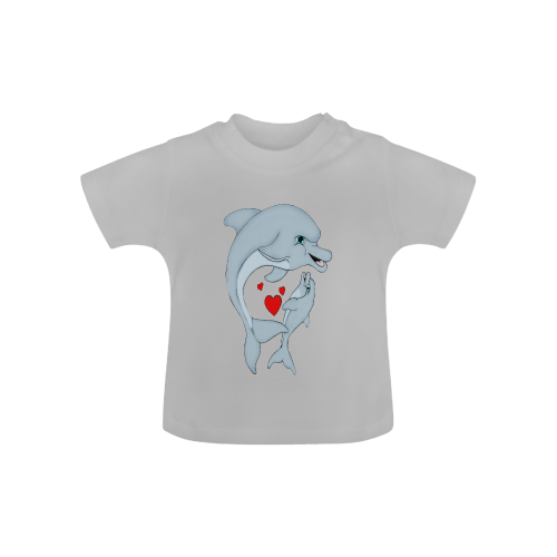 Dolphin Love Grey Baby Classic T-Shirt (Model T30)