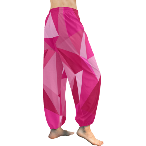 Abstract Pink Triangles Women's All Over Print Harem Pants (Model L18)