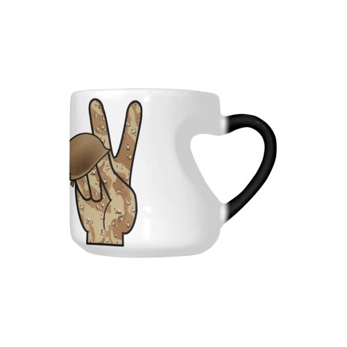 Desert Camouflage Peace Sign Heart-shaped Morphing Mug