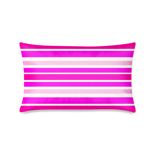 Summer Pinks Stripes Custom Zippered Pillow Case 16"x24"(One Side Printing)