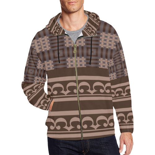 zip up-hoodie-menn fashion-333arp All Over Print Full Zip Hoodie for Men/Large Size (Model H14)