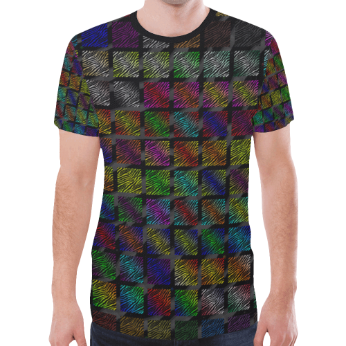 Ripped SpaceTime Stripes Collection New All Over Print T-shirt for Men/Large Size (Model T45)