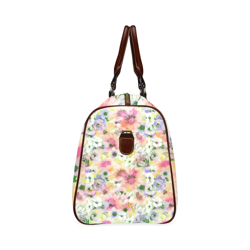 pretty spring floral Waterproof Travel Bag/Small (Model 1639)
