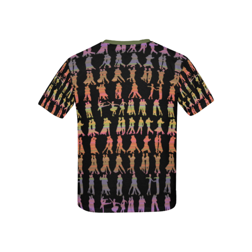 Dancers Kids' All Over Print T-Shirt with Solid Color Neck (Model T40)