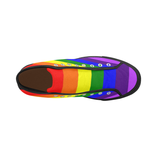 Rainbow Flag (Gay Pride - LGBTQIA+) Vancouver H Men's Canvas Shoes/Large (1013-1)