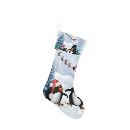 Christmas, funny, cute penguin Christmas Stocking