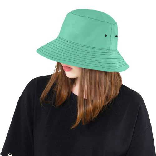 color medium aquamarine All Over Print Bucket Hat
