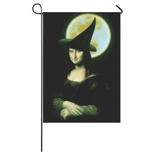 Mona Lisa Halloween Witch Garden Flag 28''x40'' （Without Flagpole）