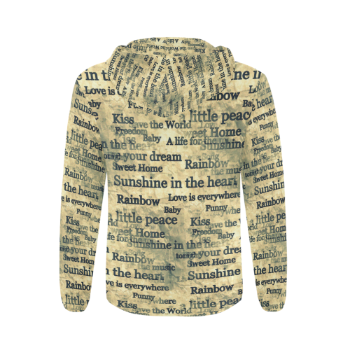 Words Popart by Nico Bielow All Over Print Full Zip Hoodie for Men (Model H14)