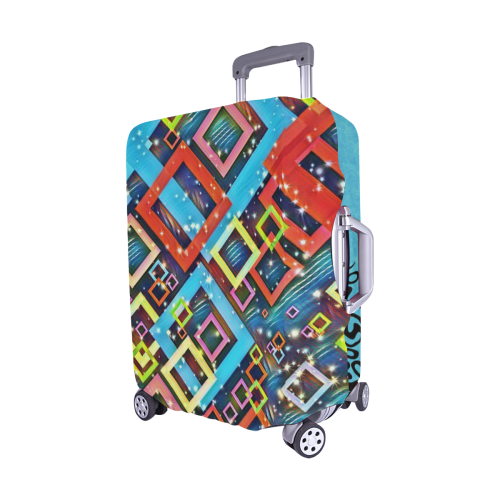 sparkling check pattern A by JamColors Luggage Cover/Medium 22"-25"