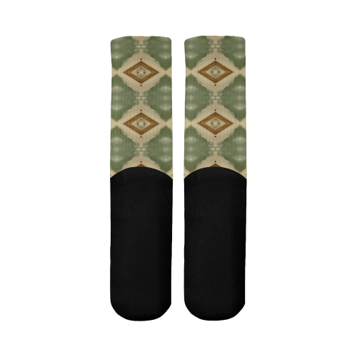 Geometric Camo Mid-Calf Socks (Black Sole)