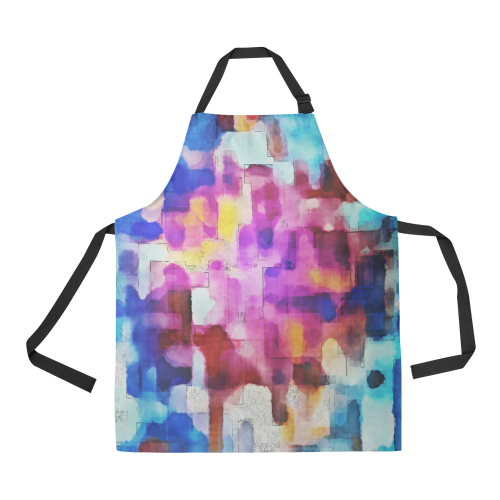 Blue pink watercolors All Over Print Apron