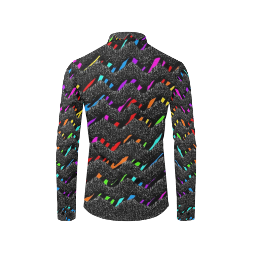 Rainbow waves Men's All Over Print Casual Dress Shirt (Model T61)