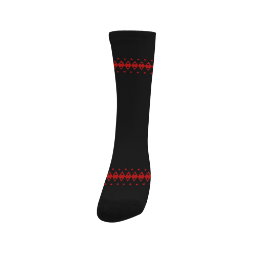 Black and Red Playing Card Shapes Trouser Socks (For Men)