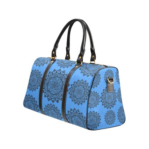 black mandala-blue travel bag New Waterproof Travel Bag/Large (Model 1639)