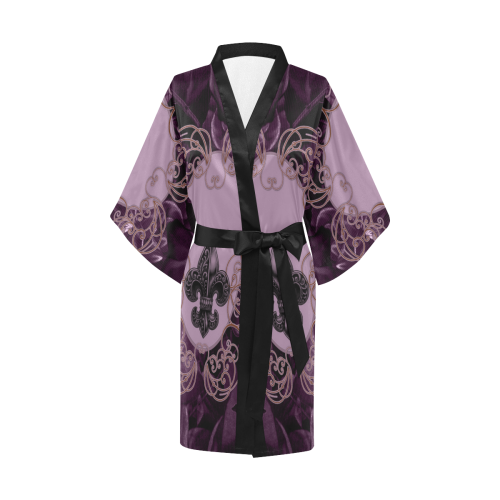 Flowers in soft violet colors Kimono Robe