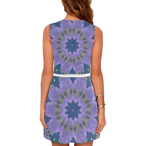 purple mandala Eos Women's Sleeveless Dress (Model D01)