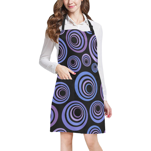 Retro Psychedelic Ultraviolet Pattern All Over Print Apron