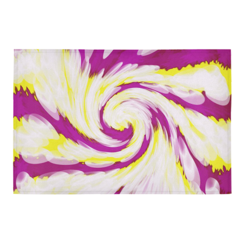 Pink Yellow Tie Dye Swirl Abstract Azalea Doormat 24" x 16" (Sponge Material)