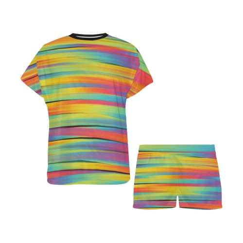 Rainbow Swirl Women's Short Pajama Set