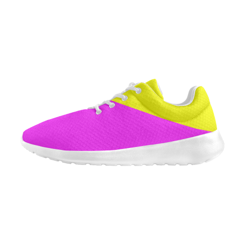 Bright Neon Yellow / Pink Women's Athletic Shoes (Model 0200)