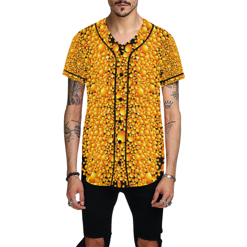 yellow bubble All Over Print Baseball Jersey for Men (Model T50)