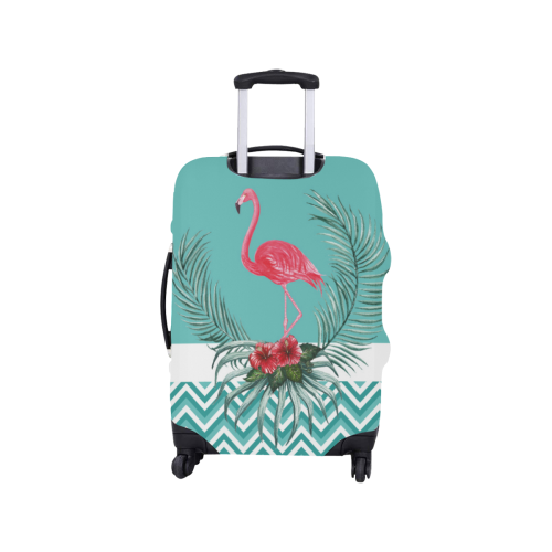 Retro Flamingo Chevron Luggage Cover/Small 18"-21"