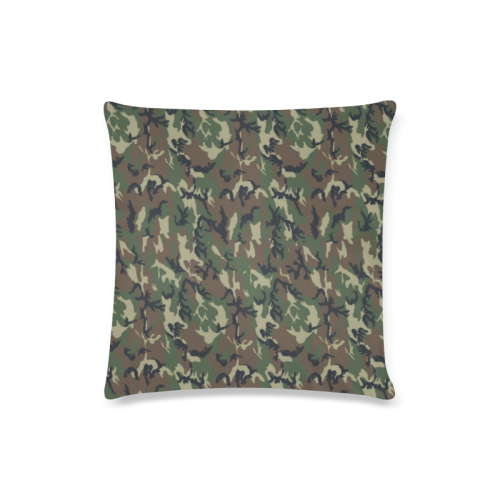 Woodland Forest Green Camouflage Custom Zippered Pillow Case 16"x16"(Twin Sides)
