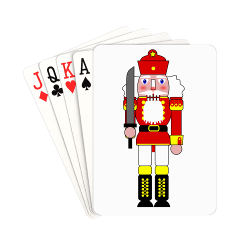 Christmas Red Nutcracker Toy Soldier Playing Cards 2.5"x3.5"