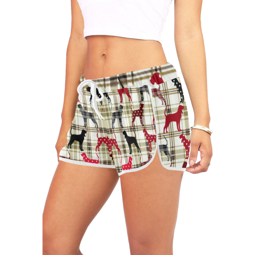 Black and Tan Coonhound Women's All Over Print Relaxed Shorts (Model L19)