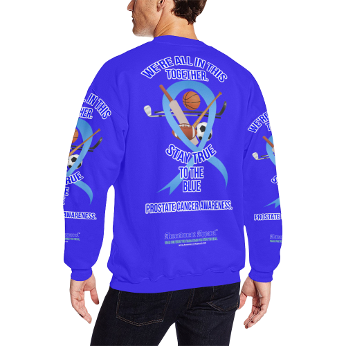 Prostate-Cancer-Awareness-Sweatshirt Men's Oversized Fleece Crew Sweatshirt (Model H18)