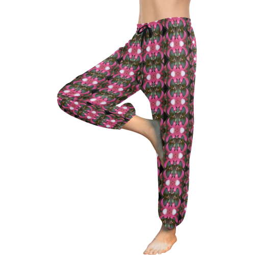 Butterflies in a  forest of climbing flowers Women's All Over Print Harem Pants (Model L18)