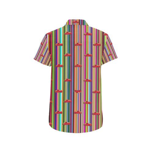 Stripes n Cars Men's All Over Print Short Sleeve Shirt/Large Size (Model T53)