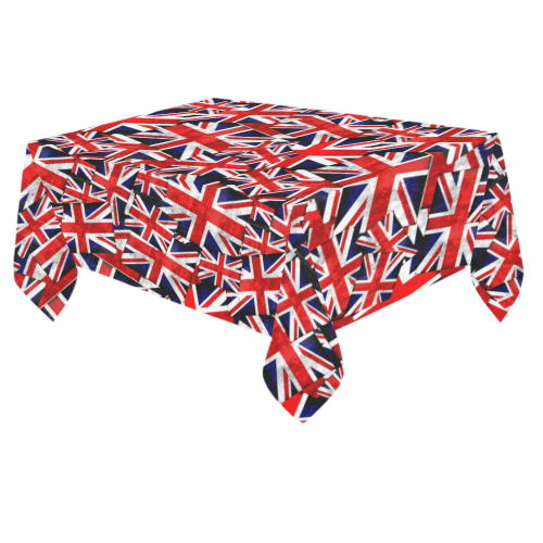 Union Jack British UK Flag Cotton Linen Tablecloth 60"x 84"