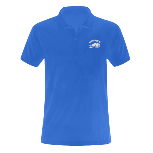 Parafanellya Blue & White Camp Polo Men's Polo Shirt (Model T24)