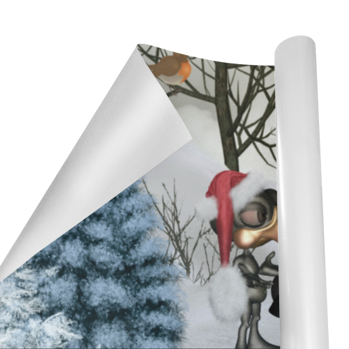 Christmas cute bird and horse Gift Wrapping Paper 58"x 23" (5 Rolls)