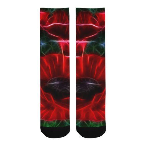Wonderful Poppies In Summertime Men's Custom Socks