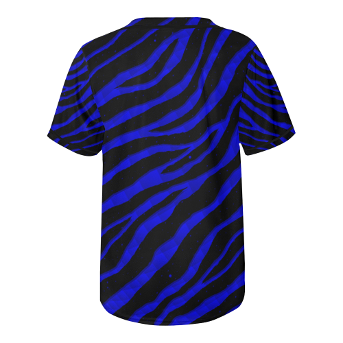 Ripped SpaceTime Stripes - Blue All Over Print Baseball Jersey for Men (Model T50)