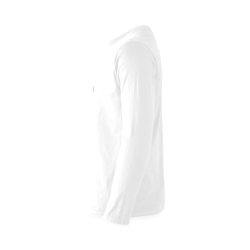 Finger Heart / White Sunny Men's T-shirt (long-sleeve) (Model T08)