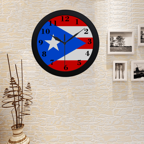 Puerto Rico Flag Circular Plastic Wall clock