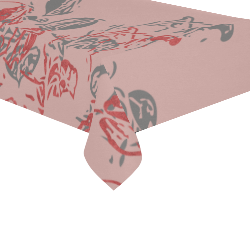 Rose Tan & Pewter Cotton Linen Tablecloth 60"x120"